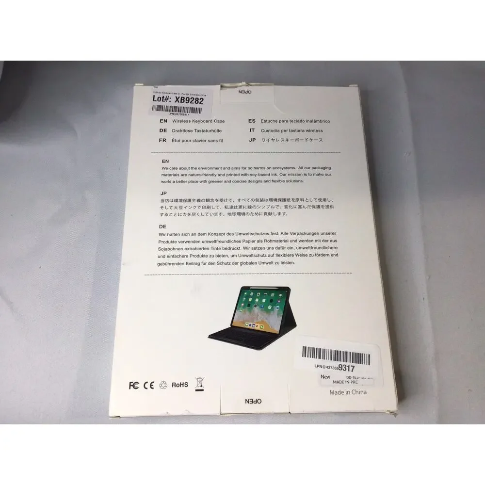 Keyboard Case for iPad 9th Generation Wireless Detachable Keyboard Folio Cover